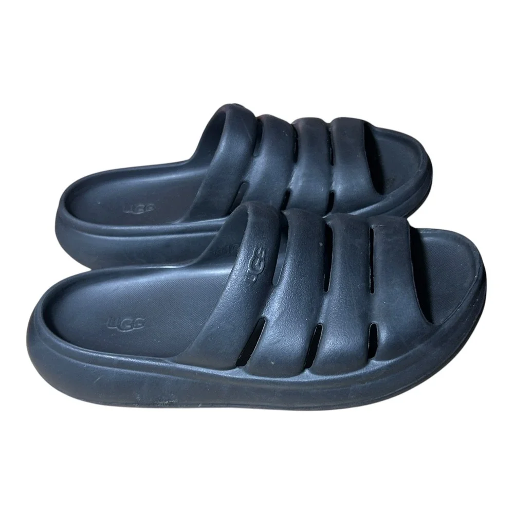 UGG Sport Yeah Black EVA Platform Slide Sandals Mens 10 Womens 12 1126811